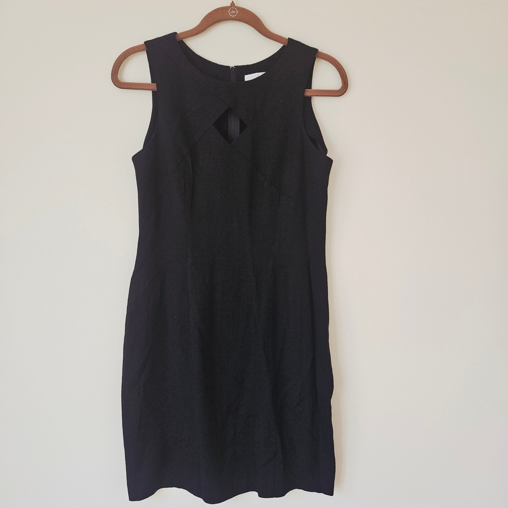 Scarlett Sheath Dress Women Size 7-8 Black Vintage Y2K90s Cutout Sleeveless Mini